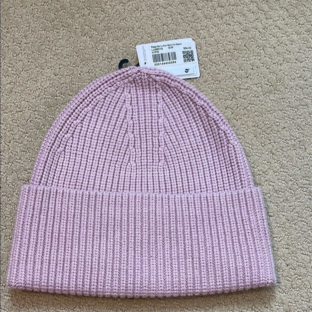 Lululemon Athletica Pink Ribbed Knit Hat
